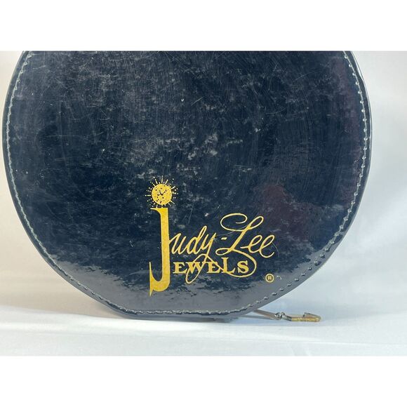 Vintage BIack Round Judy Lee Jewels Case for Jewelry /Storage/ Display Hat Box - Picture 6 of 9